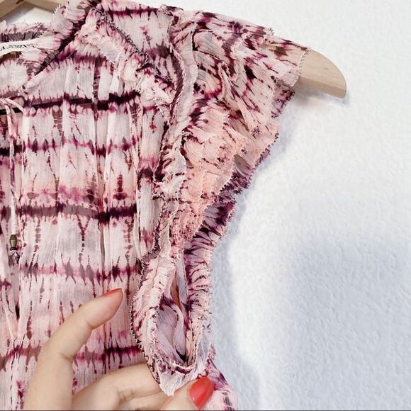 NEw Ulla Johnson 100% silk Clea Top in blush tie die size US0 - Picture 10 of 13